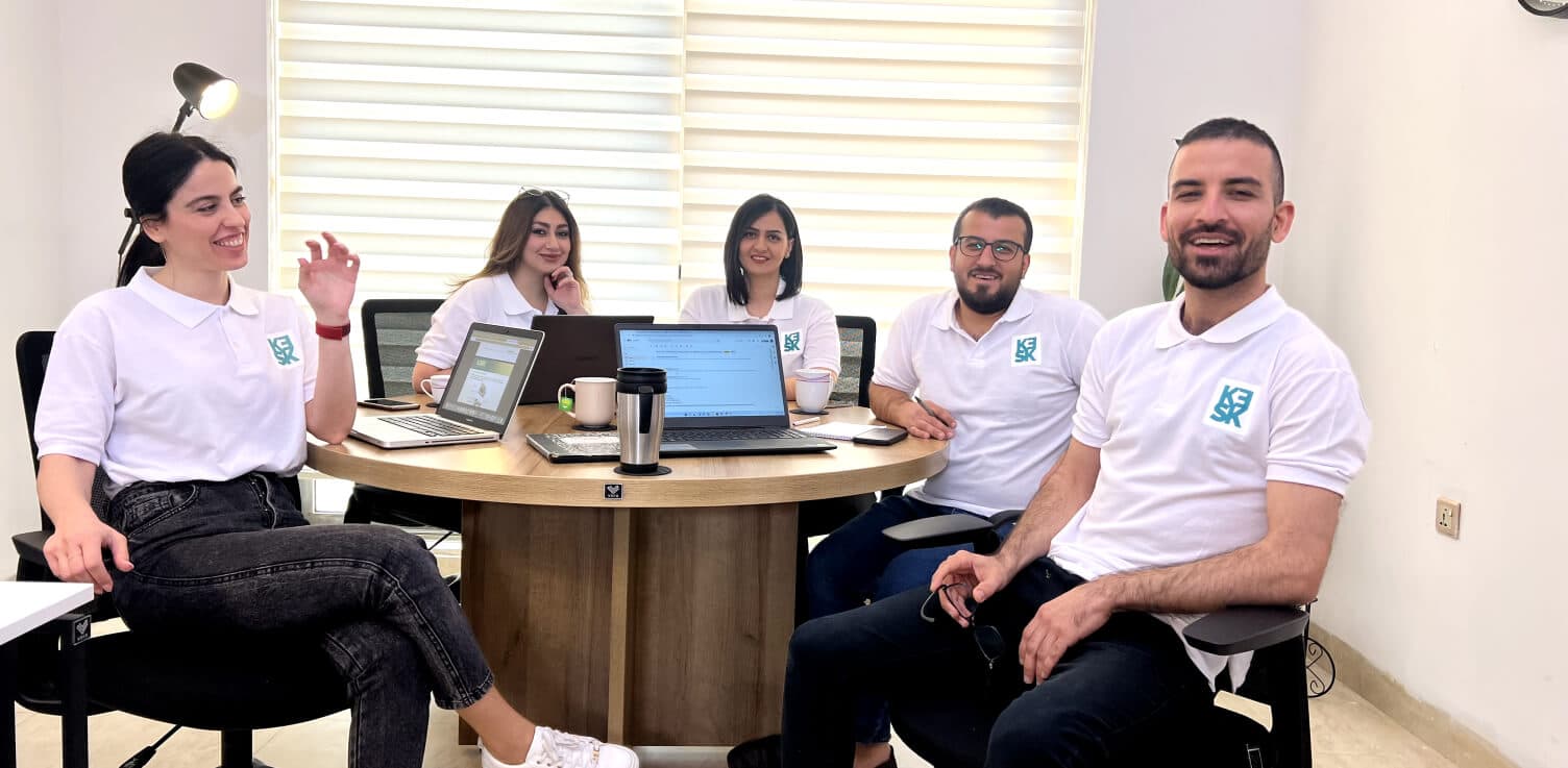 Team of KESK's employees meeting with the founder Basima